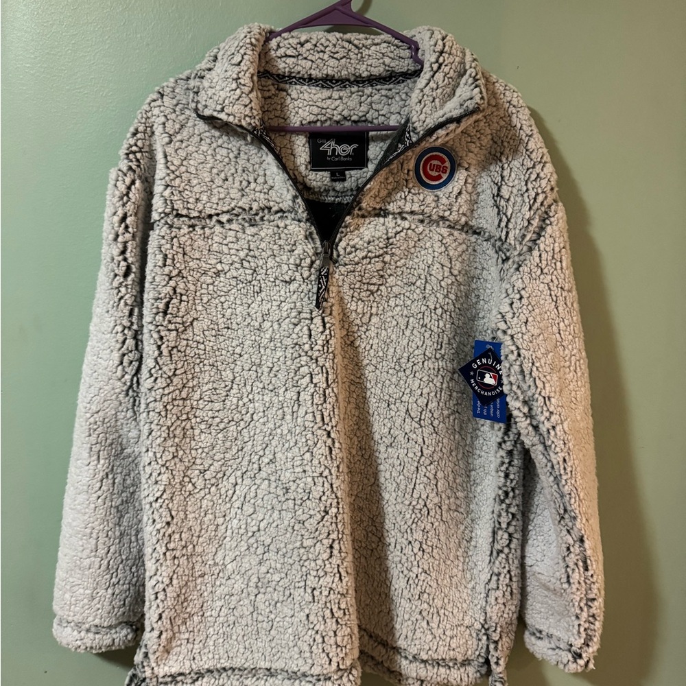 Chicago Cubs G-lll 4-Her by Carl Banks Women’s Sherpa Quarter Zip Pullover